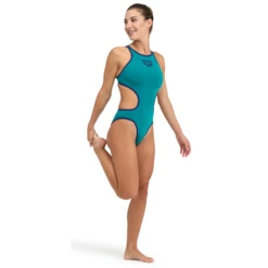 Womens Arena One Biglogo Swimsuit – Green -Arena 001198 650 W ARENA ONE BIGLOGO ONE PIECE 003