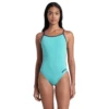 Arena Lace Back Water Blue Swimsuit -Arena 004651 850 WOMENS SWIMSUIT LACE BACK SOLID 01