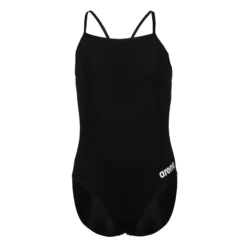 Arena Challenge Solid Girls Swimsuit – Black -Arena 004765 550 GIRLS TEAM SWIMSUIT CHALLENGE SOLID 005 F S