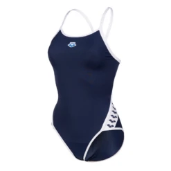 Arena Icons Navy Swimsuit -Arena 005036 701 W ICONS TEAM SUPERFLY BACK ONE PIECE 001 FL S