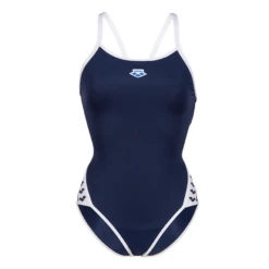 Arena Icons Navy Swimsuit -Arena 005036 701 W ICONS TEAM SUPERFLY BACK ONE PIECE 005 F S
