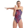 Arena Marbled Challenge Back Navy / Red Swimsuit -Arena 005562 740 WOMENS SWIMSUIT CHALLENGE BACK MARBLED 001 O
