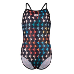 Arena Carnival Girls Black Swimsuit -Arena 005997 950 GIRL ARENA CARNIVAL SWIMSUIT LIGHTDROP BACK 005 F S