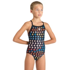 Arena Carnival Girls Black Swimsuit
