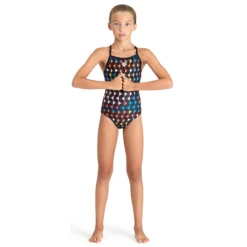 Arena Carnival Girls Black Swimsuit -Arena 005997 950 GIRLS ARENA CARNIVAL SWIMSUIT LIGHTDROP BACK 003