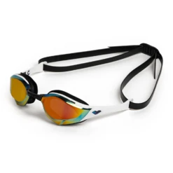Arena Cobra Edge Swipe Mirrored Goggles – Gold / White