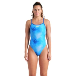 Arena Tie-Dye Challenge Blue Swimsuit -Arena 010023 707 WOMENS ARENA SWIMSUIT CHALLENGE BACK ALLOVER 001