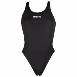 Arena ‘Solid Tech’ High Leg Black Swimsuit
