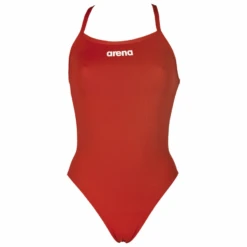 Arena Red ‘Solid Light Tech’ High Leg Swimsuit -Arena products solid lightech high 45 a